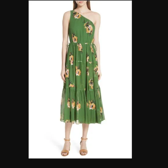 A.L.C. | Dresses | Alc Tenley Silk Floral Oneshoulder Midi Dress In Green | Poshmark A.L.C. | Dresses | Alc Tenley Silk Floral Oneshoulder Midi Dress In Green | Poshmark